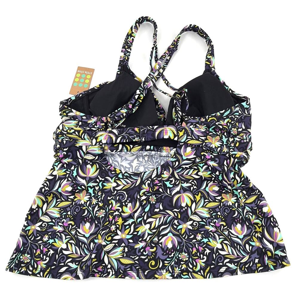Title Nine Black Print Oaxaca Metis Tankini Top Size 36C - Picture 6 of 10